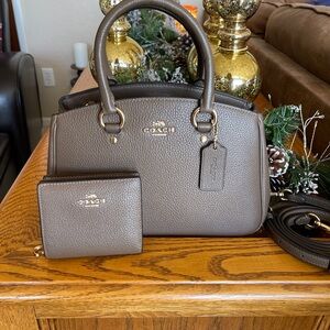 Coach Savannah Leather Carryall Satchel and Wallet